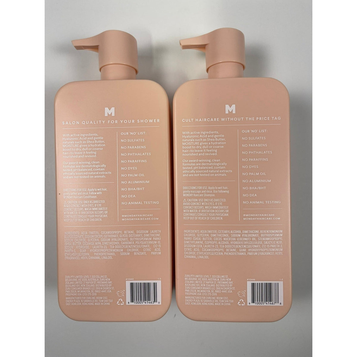 MONDAY Haircare Moisture Shampoo and Conditioner Set Hyaluronic Acid
