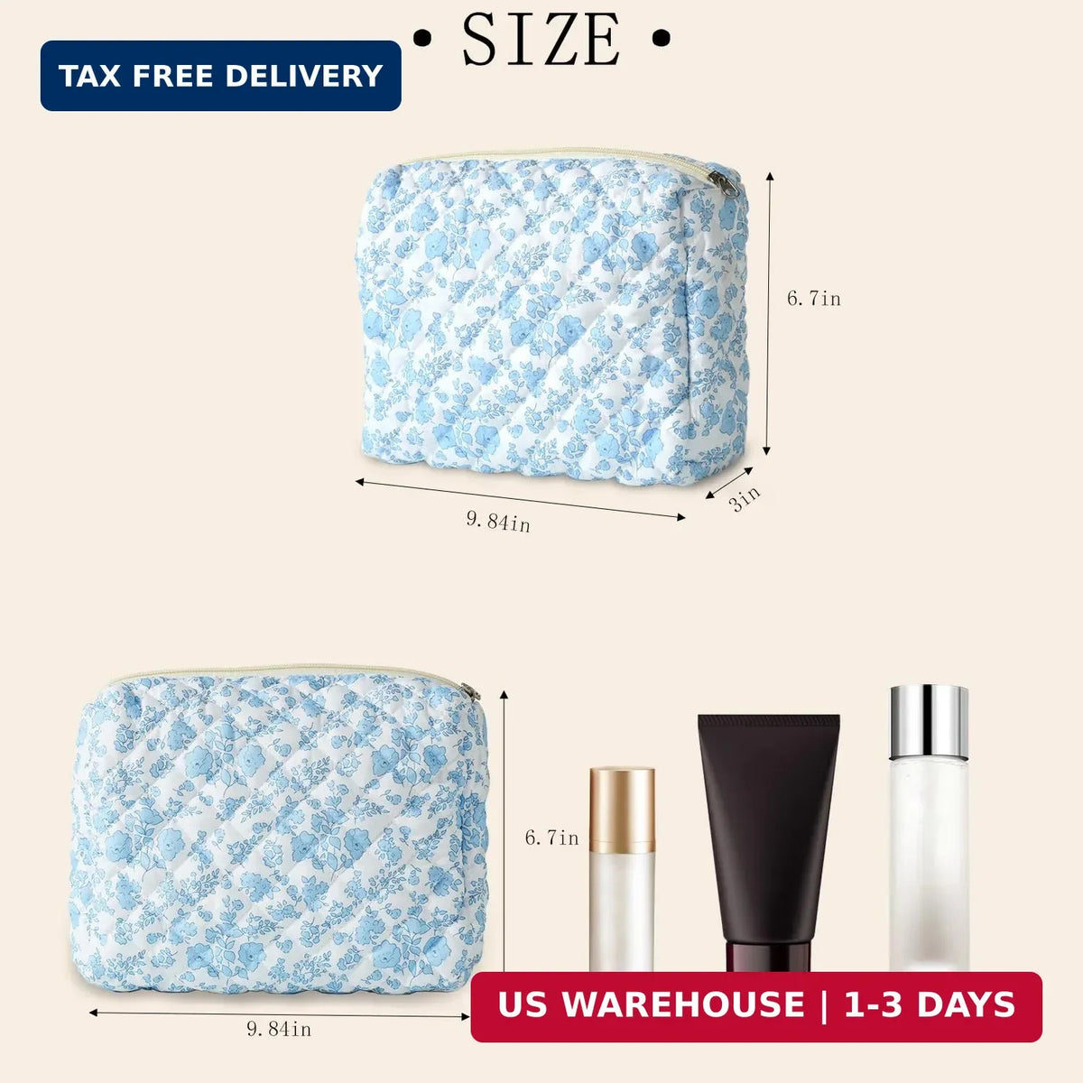 Large Capacity Floral Makeup Bag for Women - Portable Cosmetic Organizer, Travel Toiletry Pouch