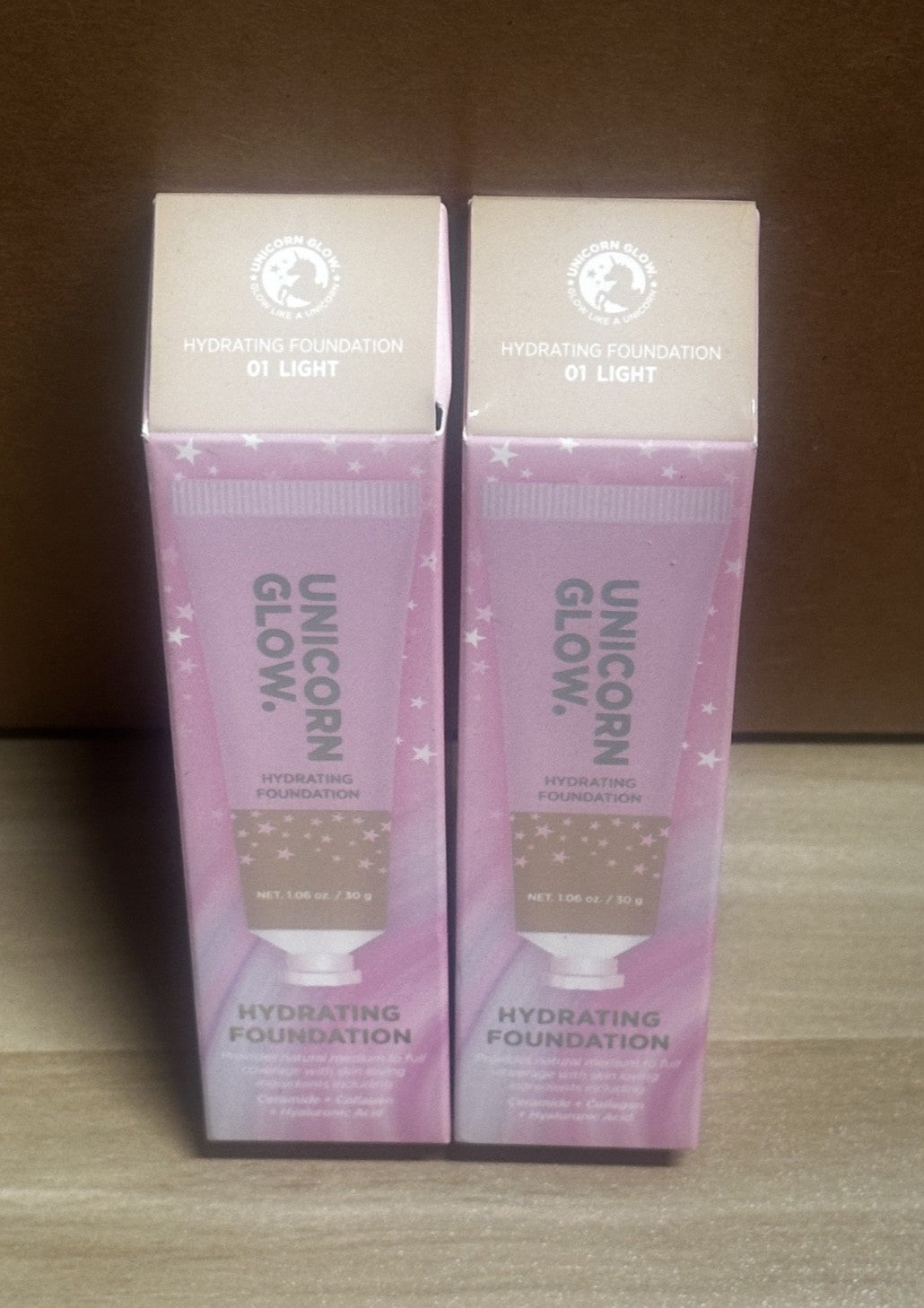 Unicorn Glow Hydrating Foundation 01 Light - 2 Pack Natural Medium Coverage