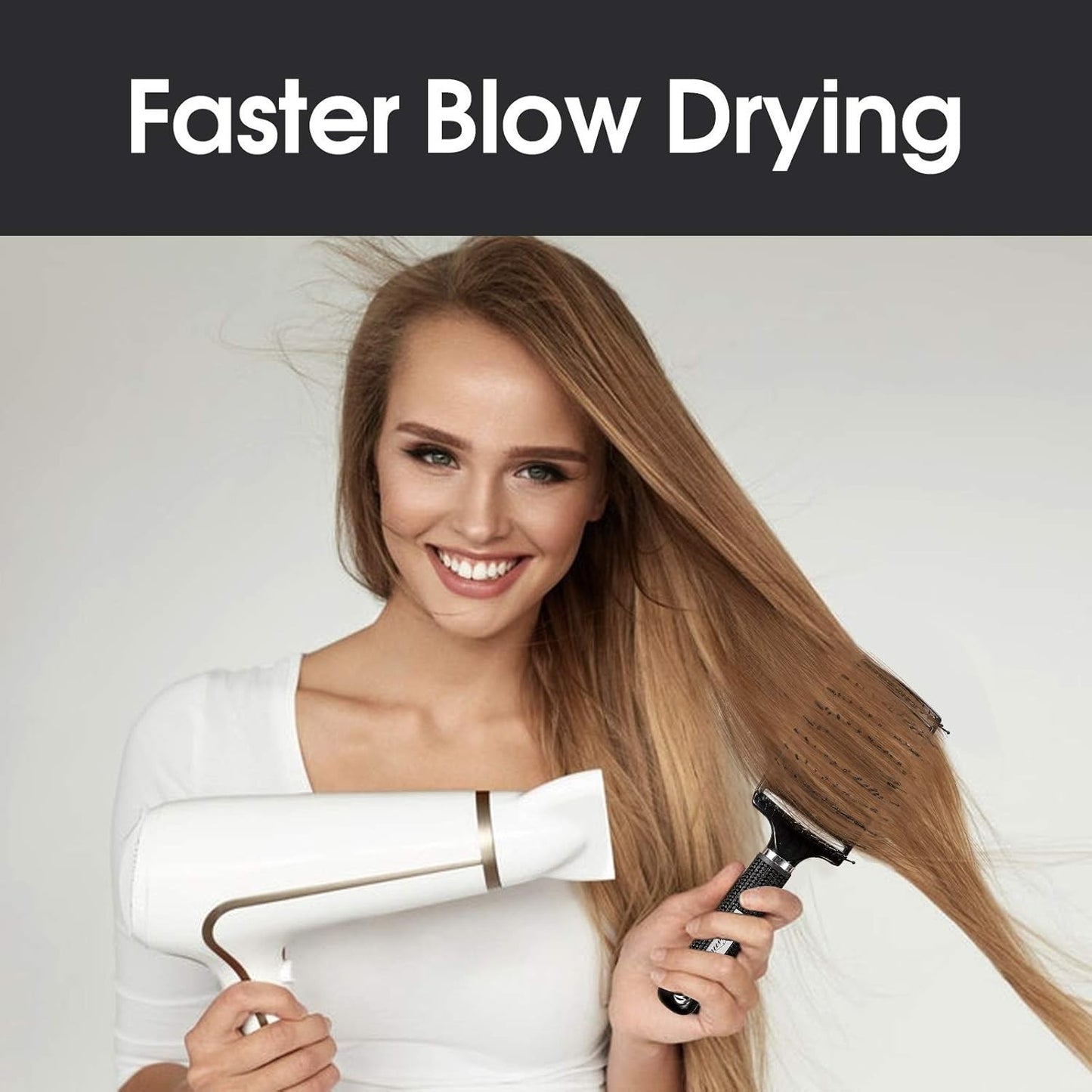 Pink Curved Vented Hair Brush for Faster Blow Drying and Styling