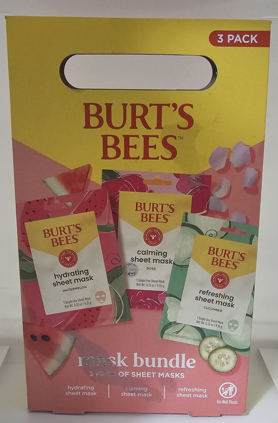 Face Mask Bundle Set - Watermelon, Rose & Cucumber