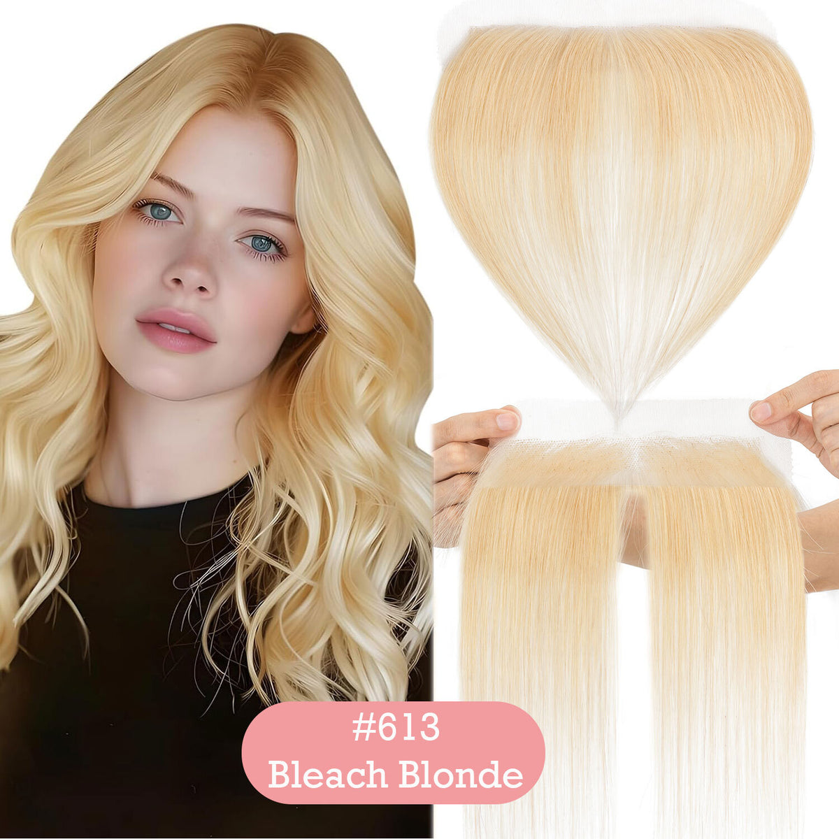 Natural Hairline Full Lace Hair Topper Cover-up for Women - Remy Human Hair