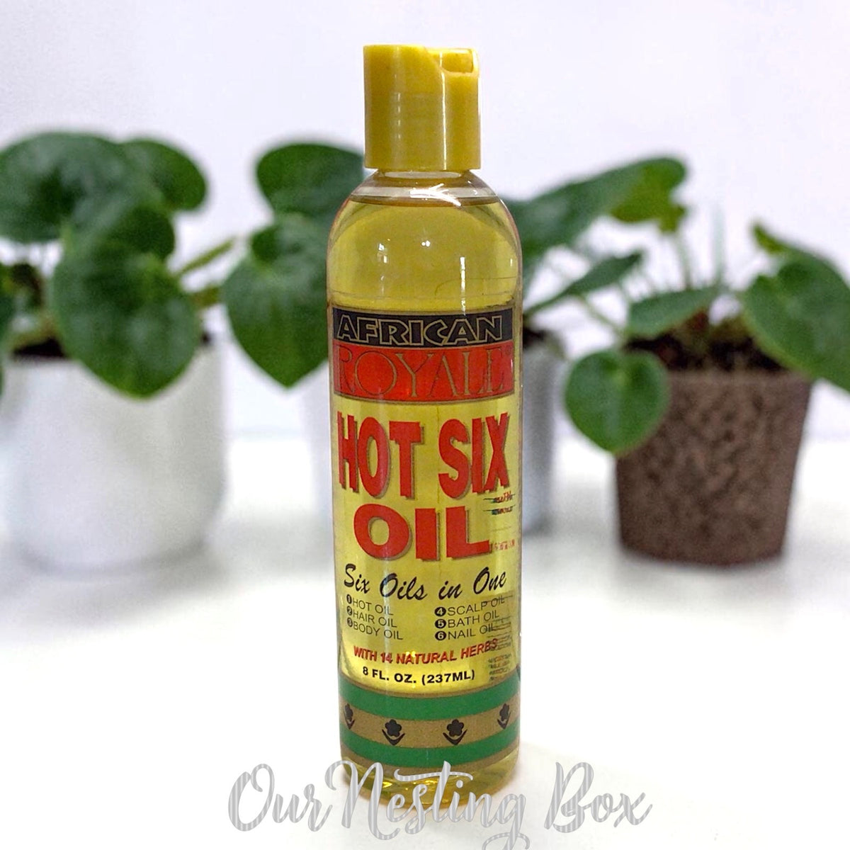 African Royale Hot Six Hair Oil - Natural Nourishing Hair & Skin Treatment 8 Oz