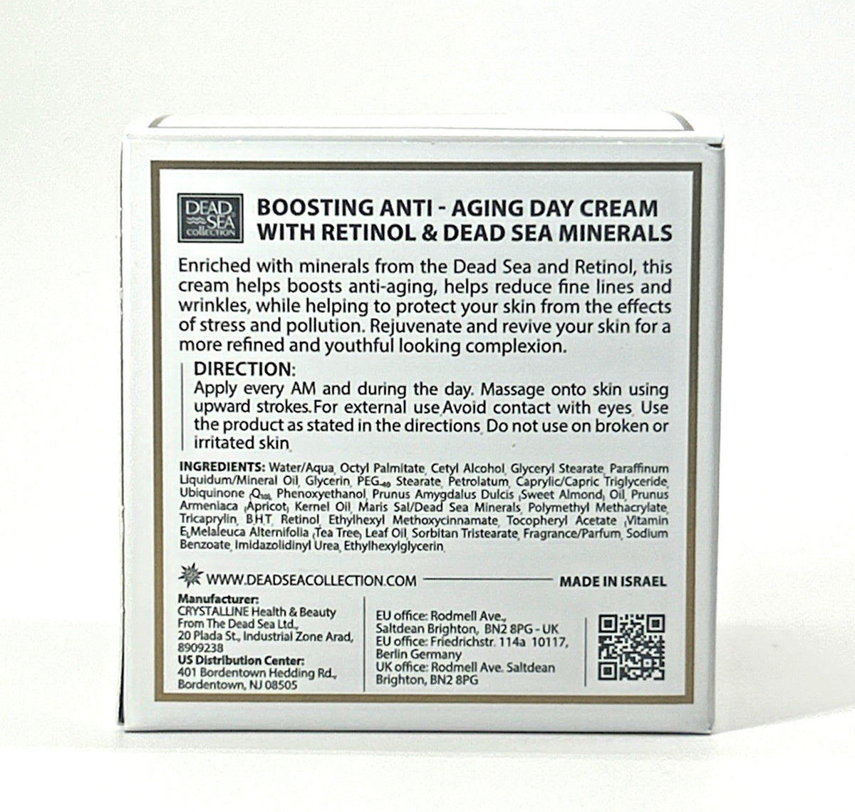 Dead Sea Retinol Day Cream - Anti-Aging & Firming Moisturizer 1.69 oz
