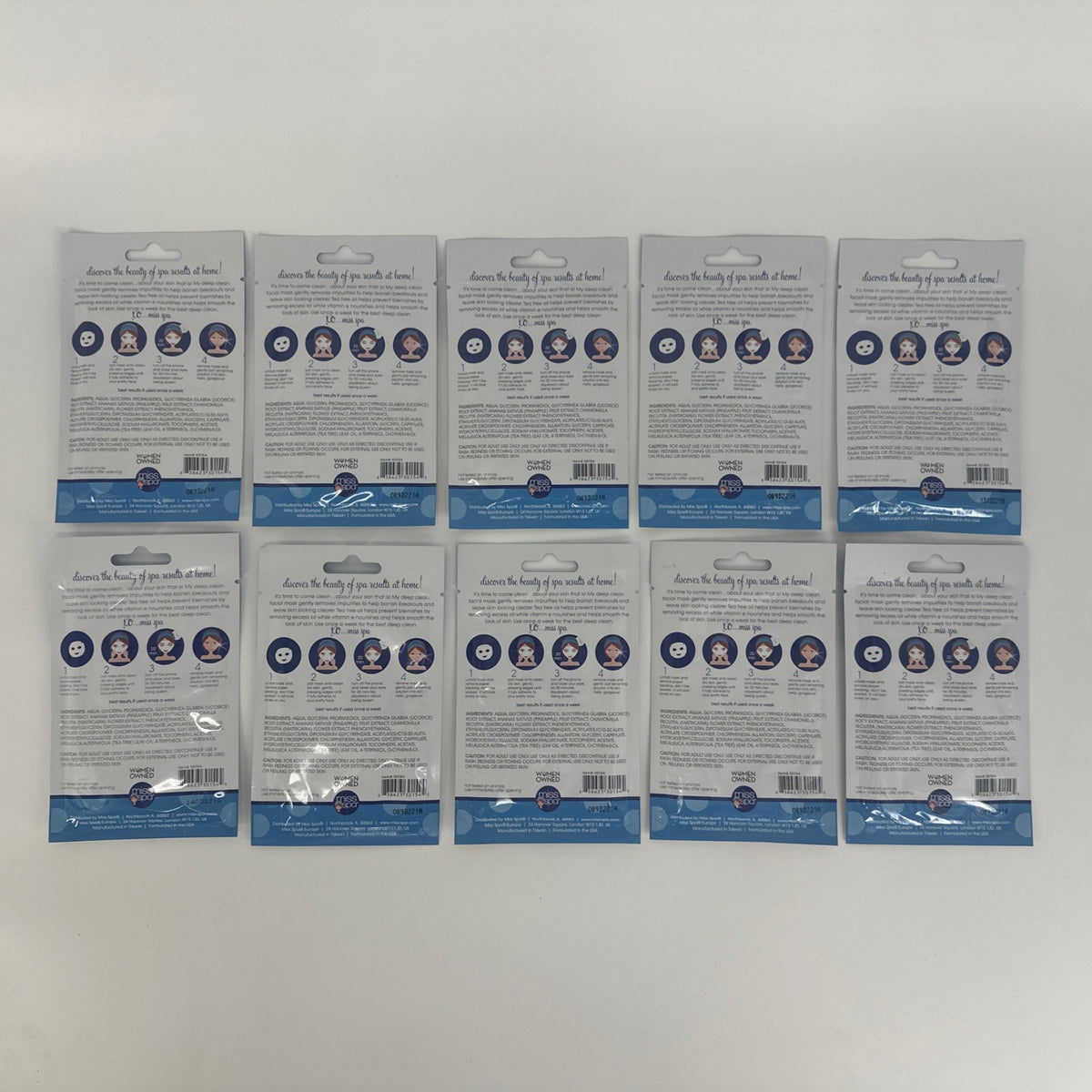Deep Clean Blemish Facial Sheet Mask - 10 Pack Tea Tree Vitamin C