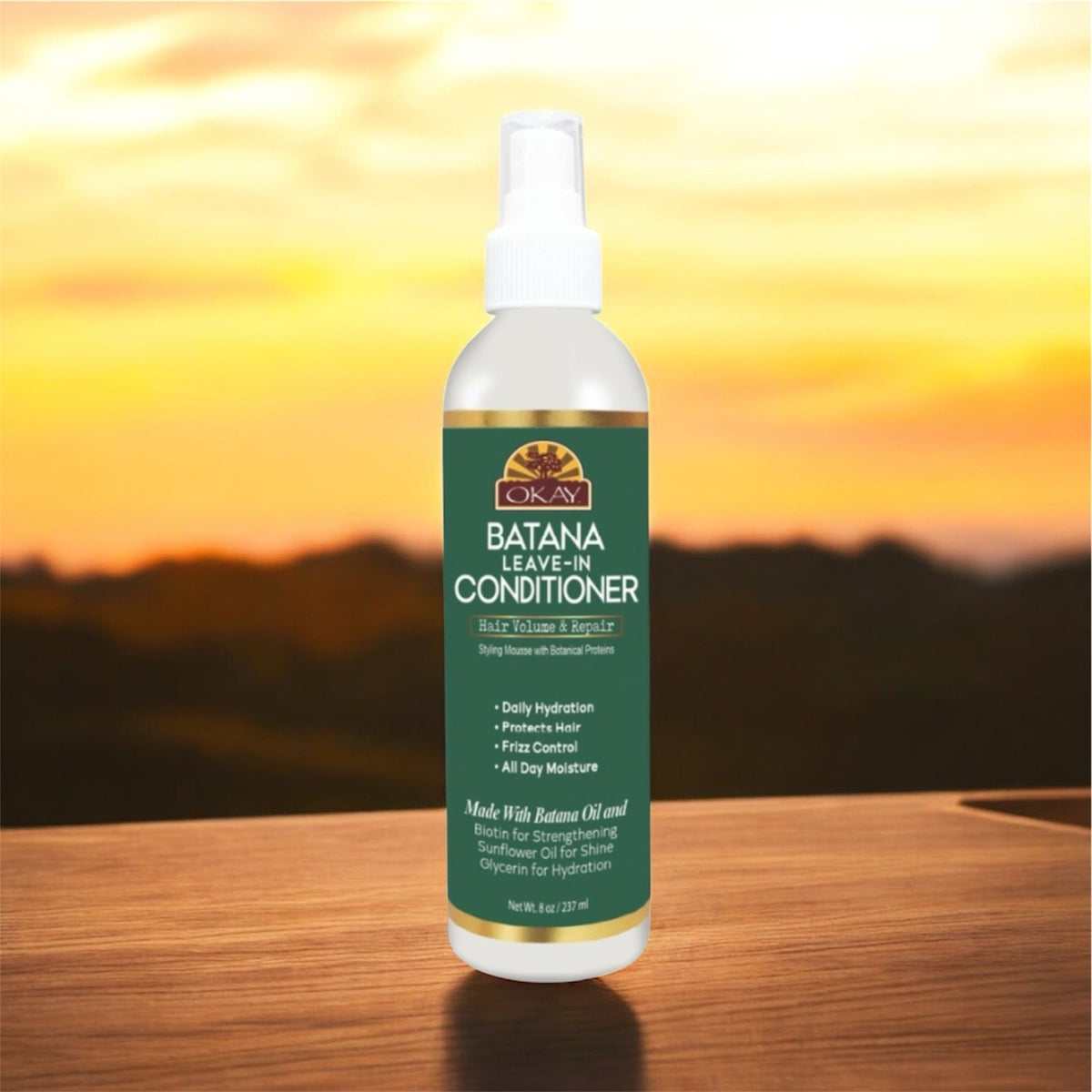 OKAY Batana Leave-In Hair Detangler Spray - Hydrating & Smoothing 8 oz