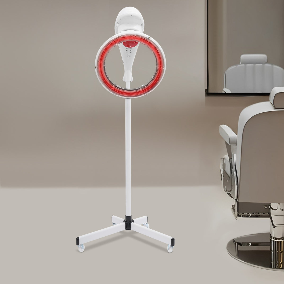 Professional Infrared Hair Dryer Stand with Adjustable Height & Wheels