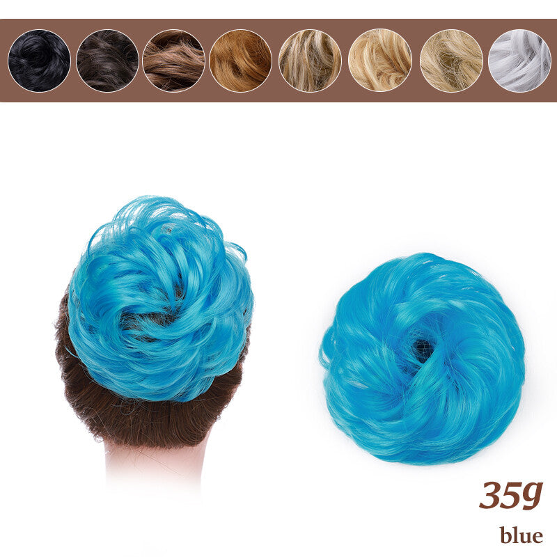 Natural Curly Messy Bun Hair Piece Extensions - Real Human Hair, Updo Scrunchie