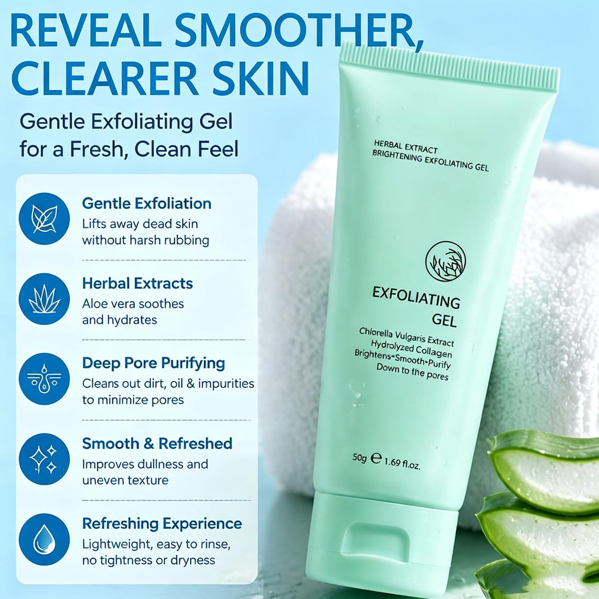 Exfoliating Gel Herbal Extract Gentle Facial Exfoliator For Deep