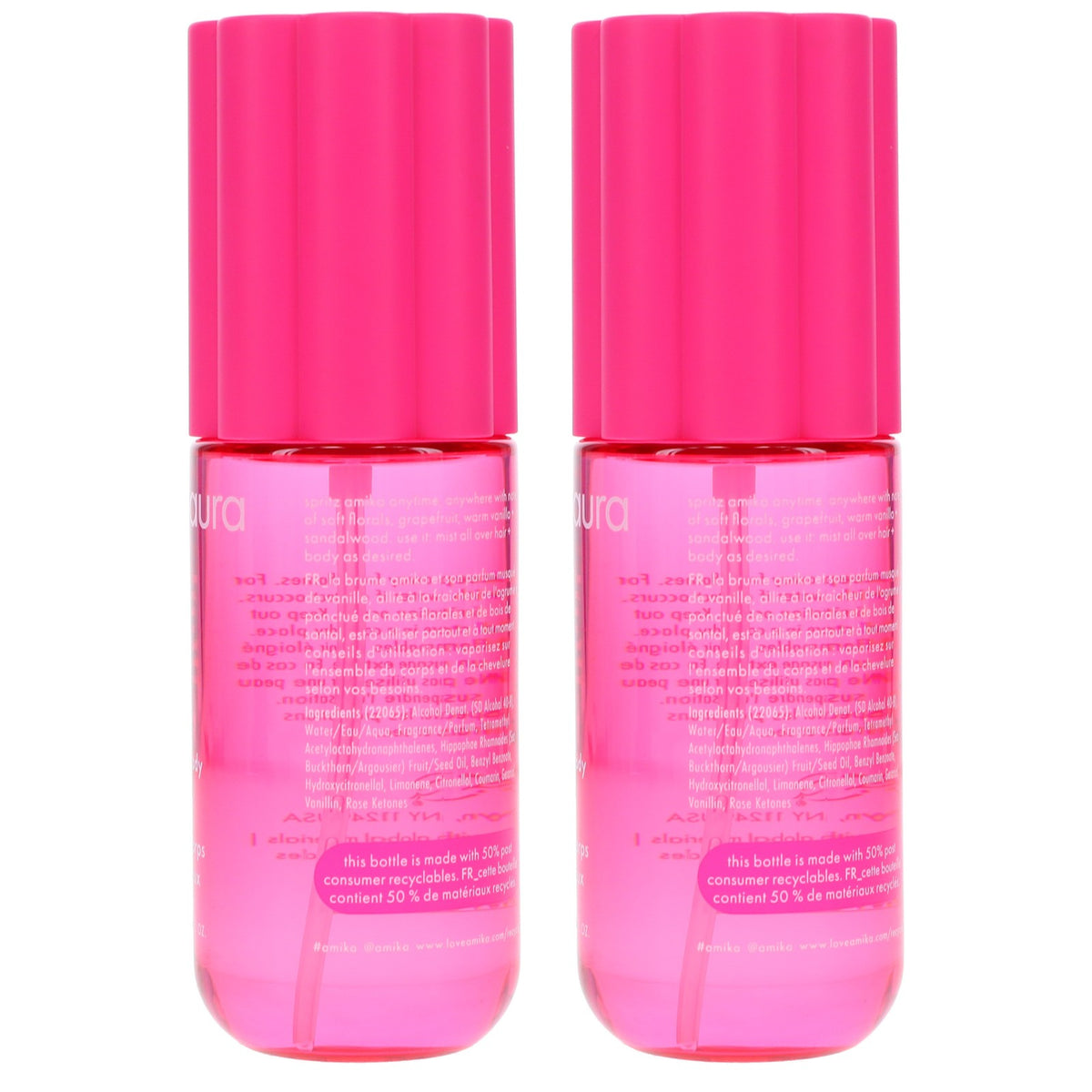 Amika Aura Hair and Body Mist 3 oz Twin Pack - Refreshing Fragrance for Hair & Skin
