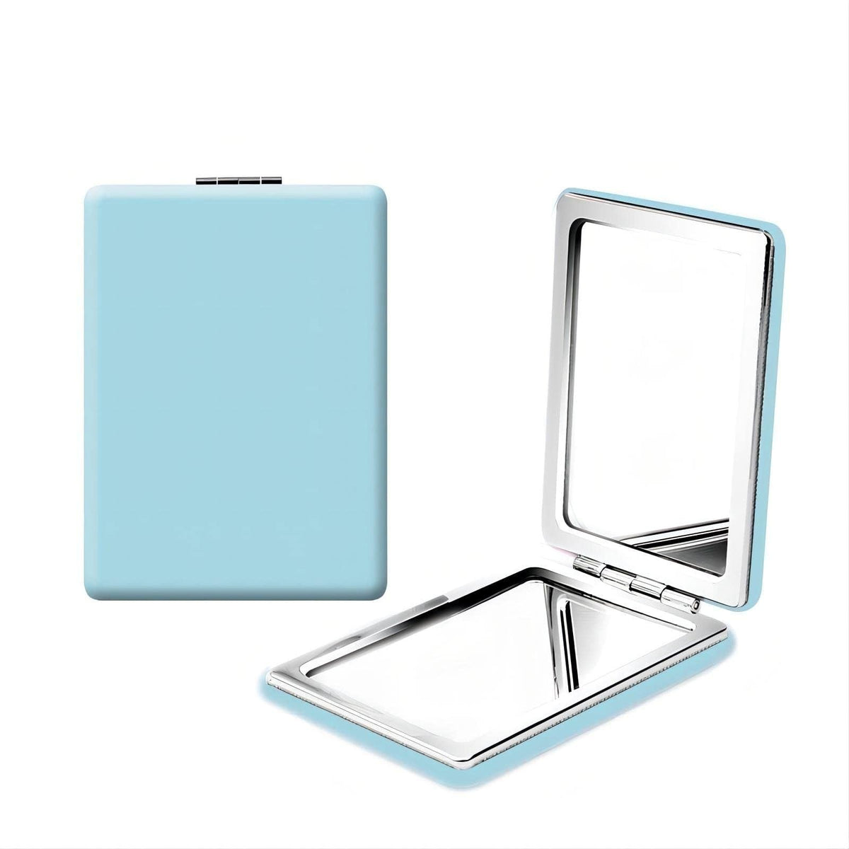 Blue Travel Compact Mirror for Men Women Pocket Makeup Mirror Double-Sided Portable