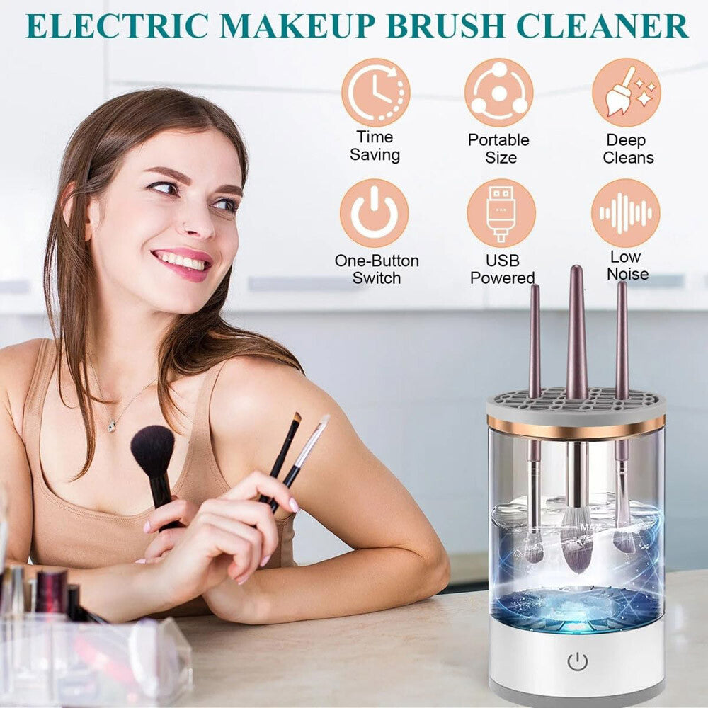 Electric Makeup Brush Cleaner Machine - Fast Deep Cleaning & Dryer