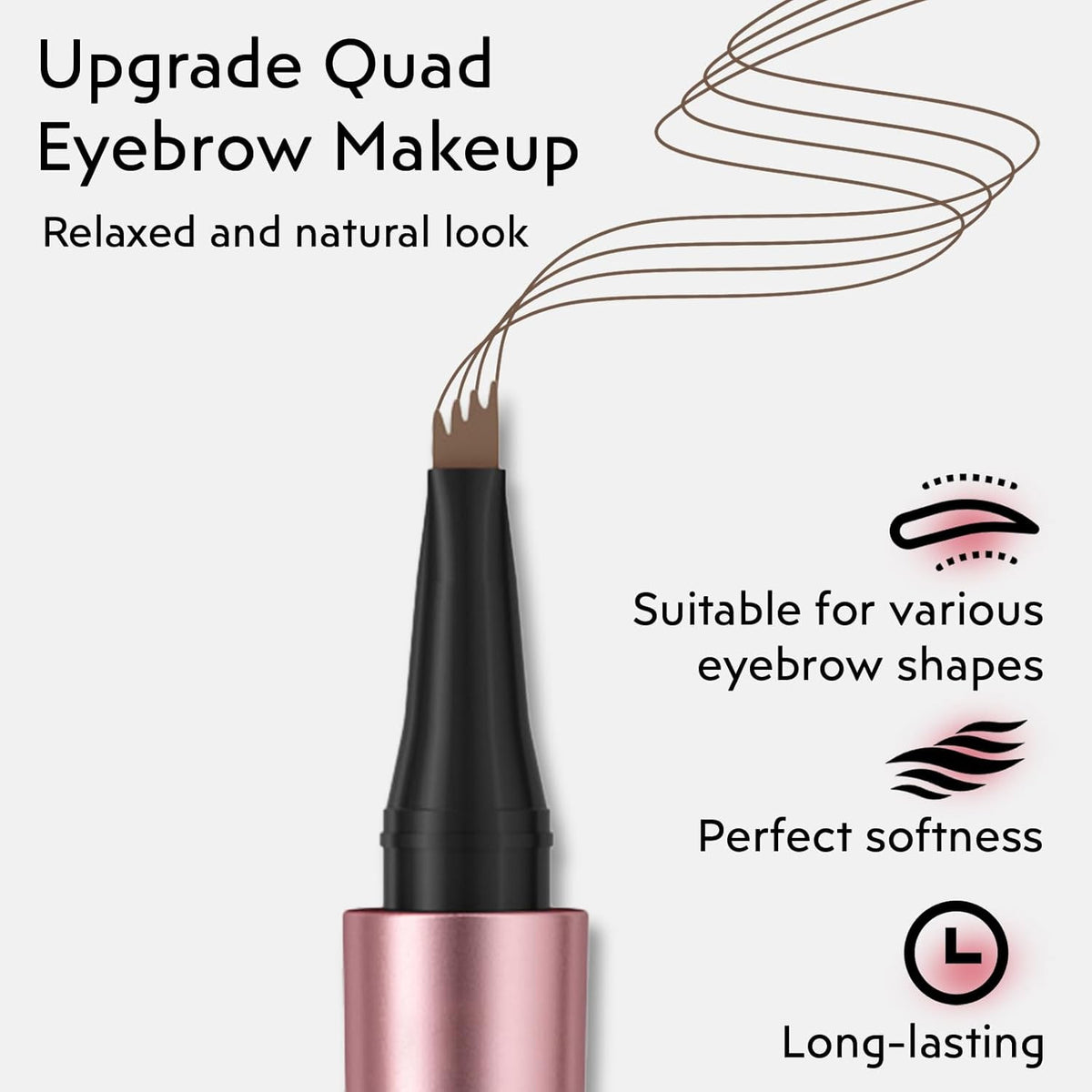 Microblading Eyebrow Pen Set - Waterproof 4-Fork Tip for Natural 3D Brows - Light Brown