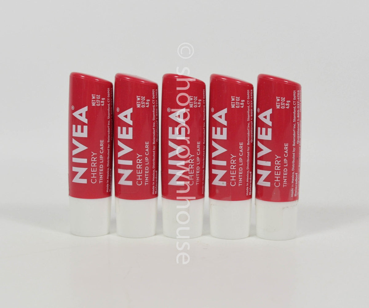 Nivea Cherry Tinted Lip Balm Stick - Moisturizing Lip Care Set, 0.17 oz each