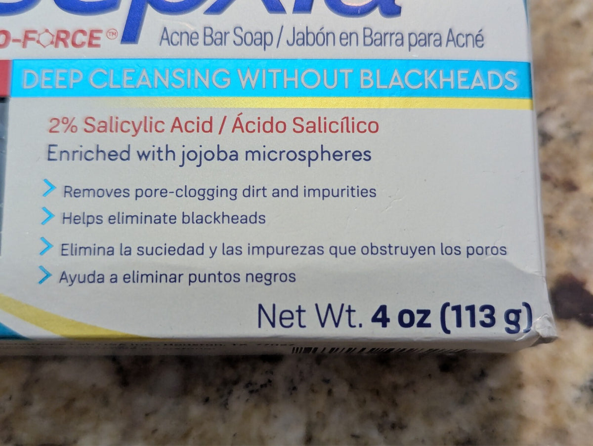Asepxia Acne Face & Body Bar Soap - Deep Cleansing, Blackhead Removal, 4 oz