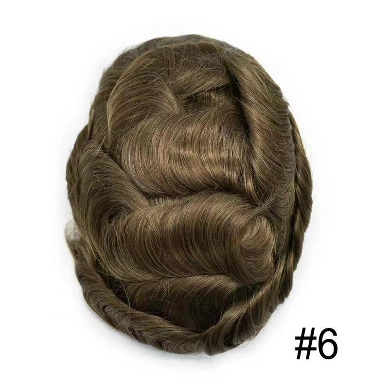 Men's Human Hair Toupee Replacement System - Ultra Thin Skin Hairpiece