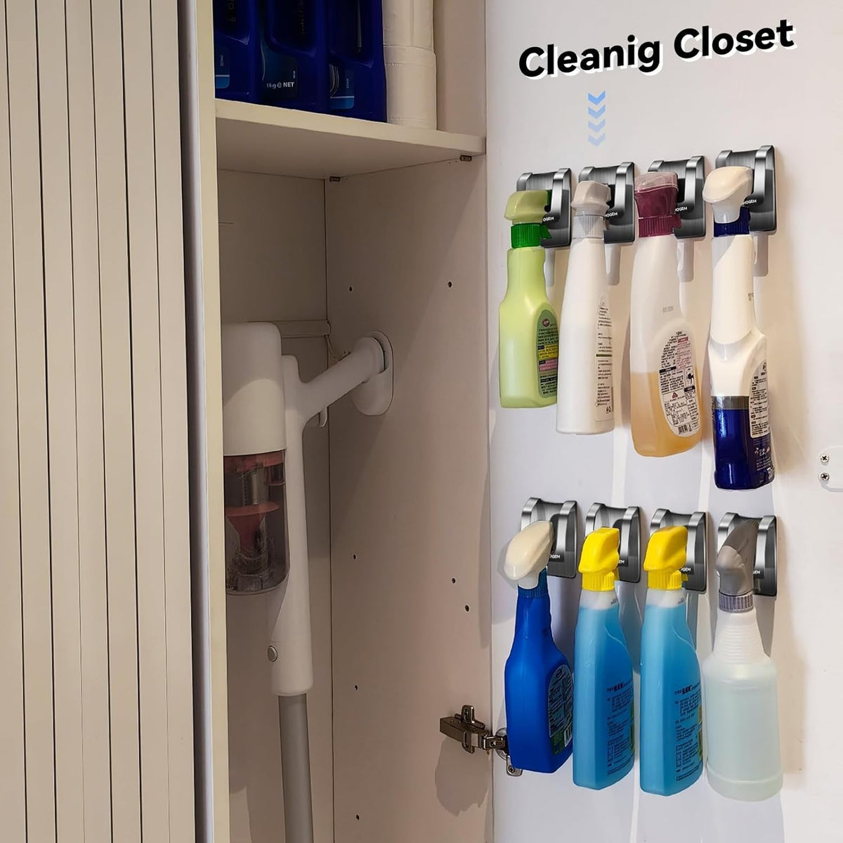 Rust-Resistant Wall Mount Spray Bottle Holder for Kitchen & Bathroom