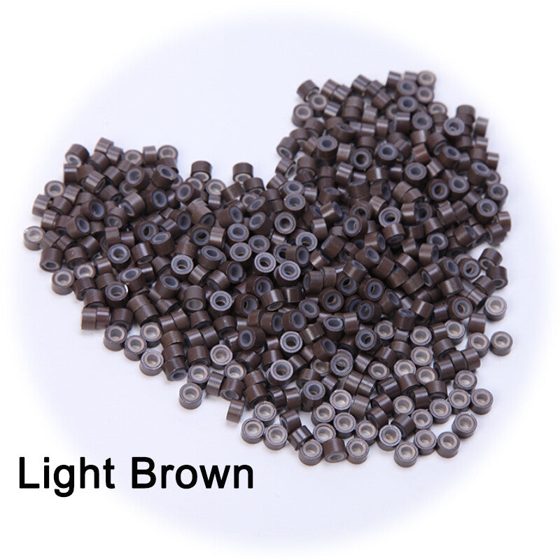 Micro Beads for Hair Extensions - Silicone Lined, 6mm, Reusable, 200/400 pcs