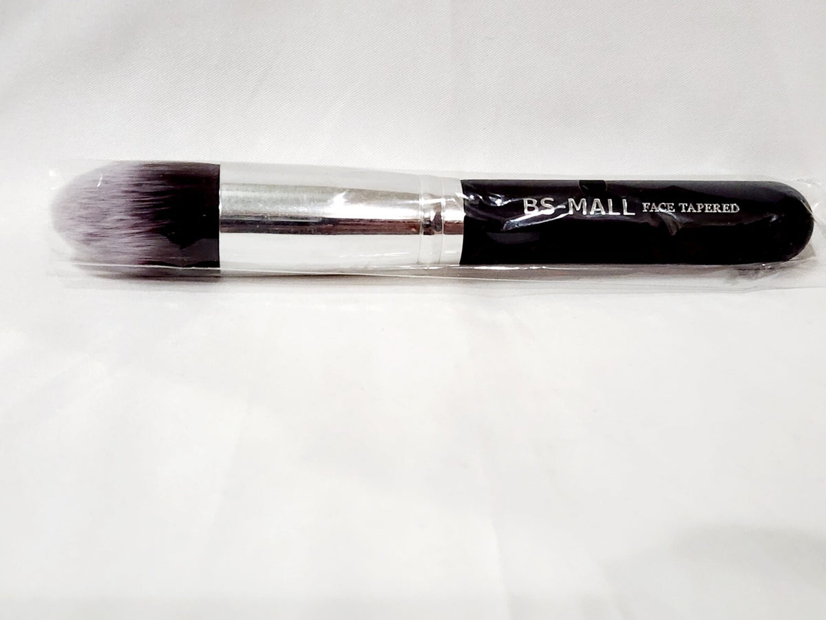 Face Tapered Brush - Black Chrome Oval Synthetic Full Size Makeup Brush