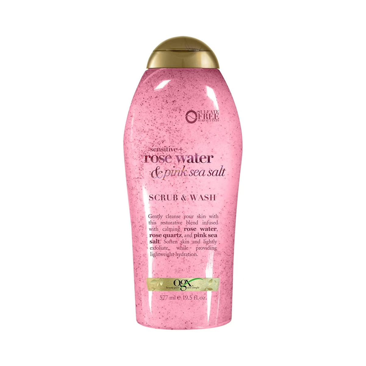 Sensitive Rose Water & Pink Sea Salt Body Scrub - 19.5 fl oz - Gentle Exfoliation & Hydration