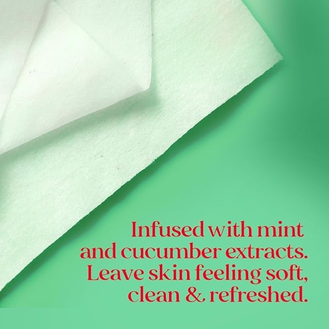 Facial Towelettes - Cucumber Mint Makeup Remover Wipes 3-Pack