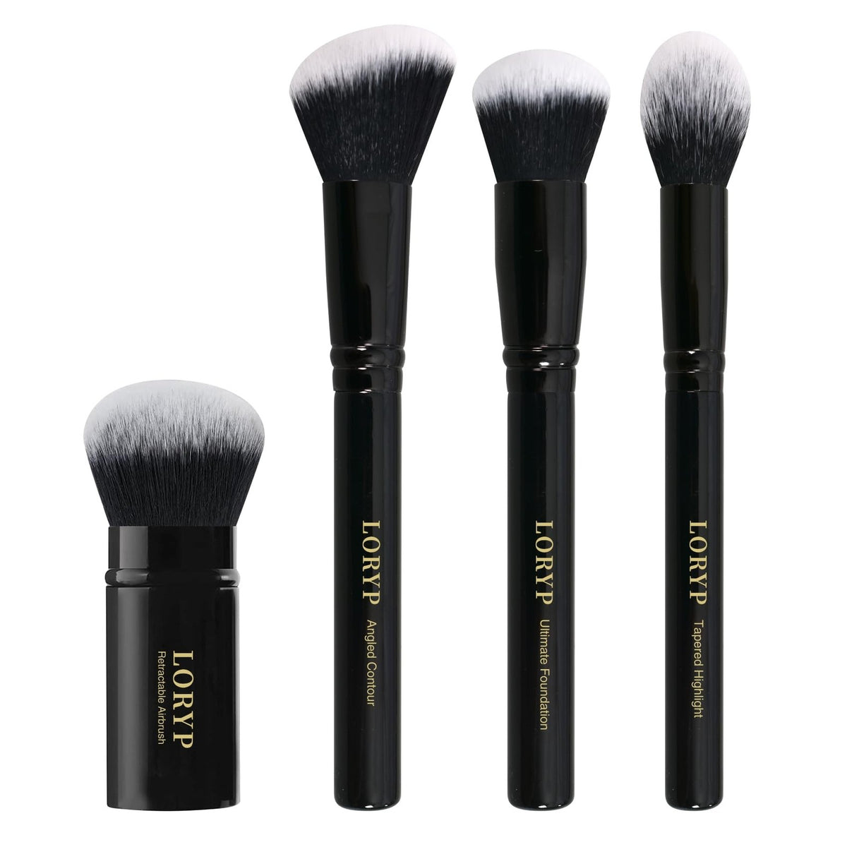 Professional 4-Piece Face Makeup Brush Set with Retractable Kabuki - High-Quality Beauty Tools