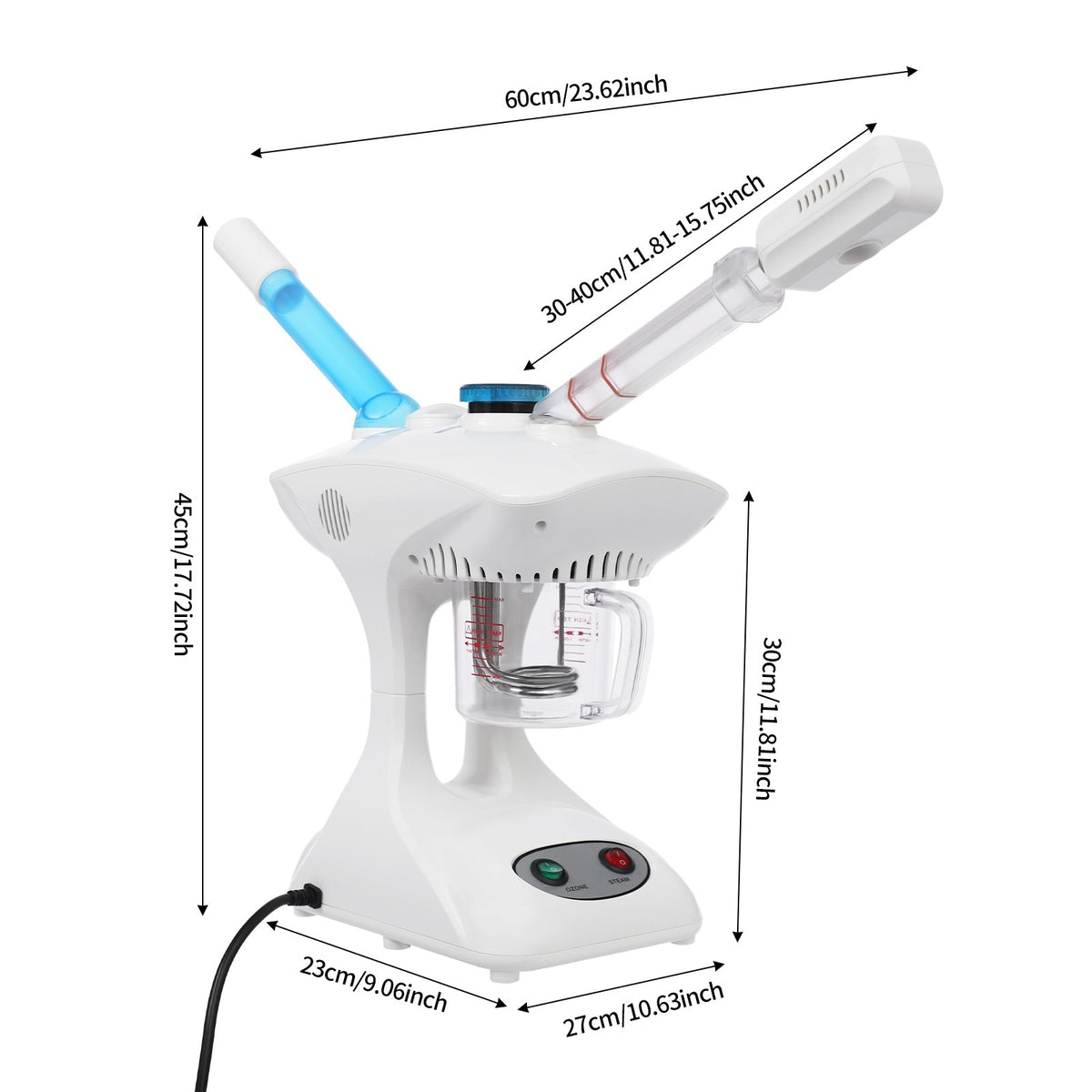 2-in-1 Facial Steamer with 360° Rotating Spray Head & 15.2oz Water Tank