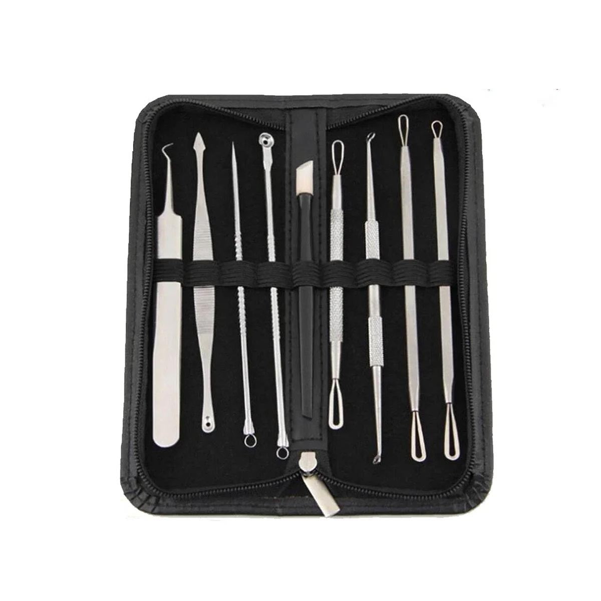 9-Piece Blackhead Remover Tool Kit for Comedone Extraction - Stainless Steel