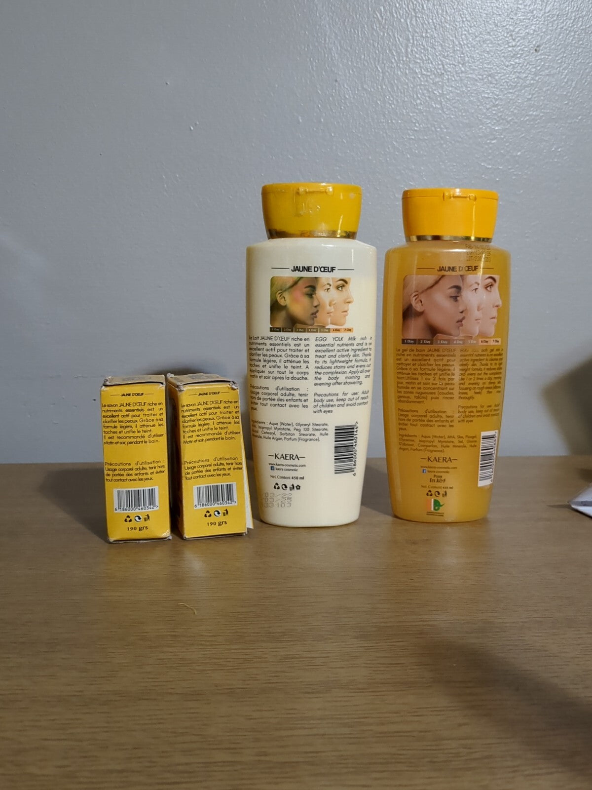Egg Yolk Clarifying Lotion & Bath Gel Set - 450ml Each, 2 Bar Soaps & Oil