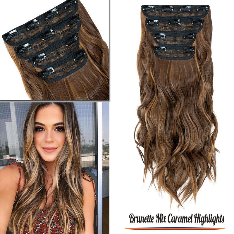 Double Weft Clip-In Human Hair Extensions Full Head - Multiple Colors & Lengths