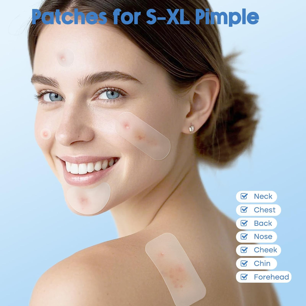 Acne Pimple Patches - 331 Count, 7 Sizes for Face & Body