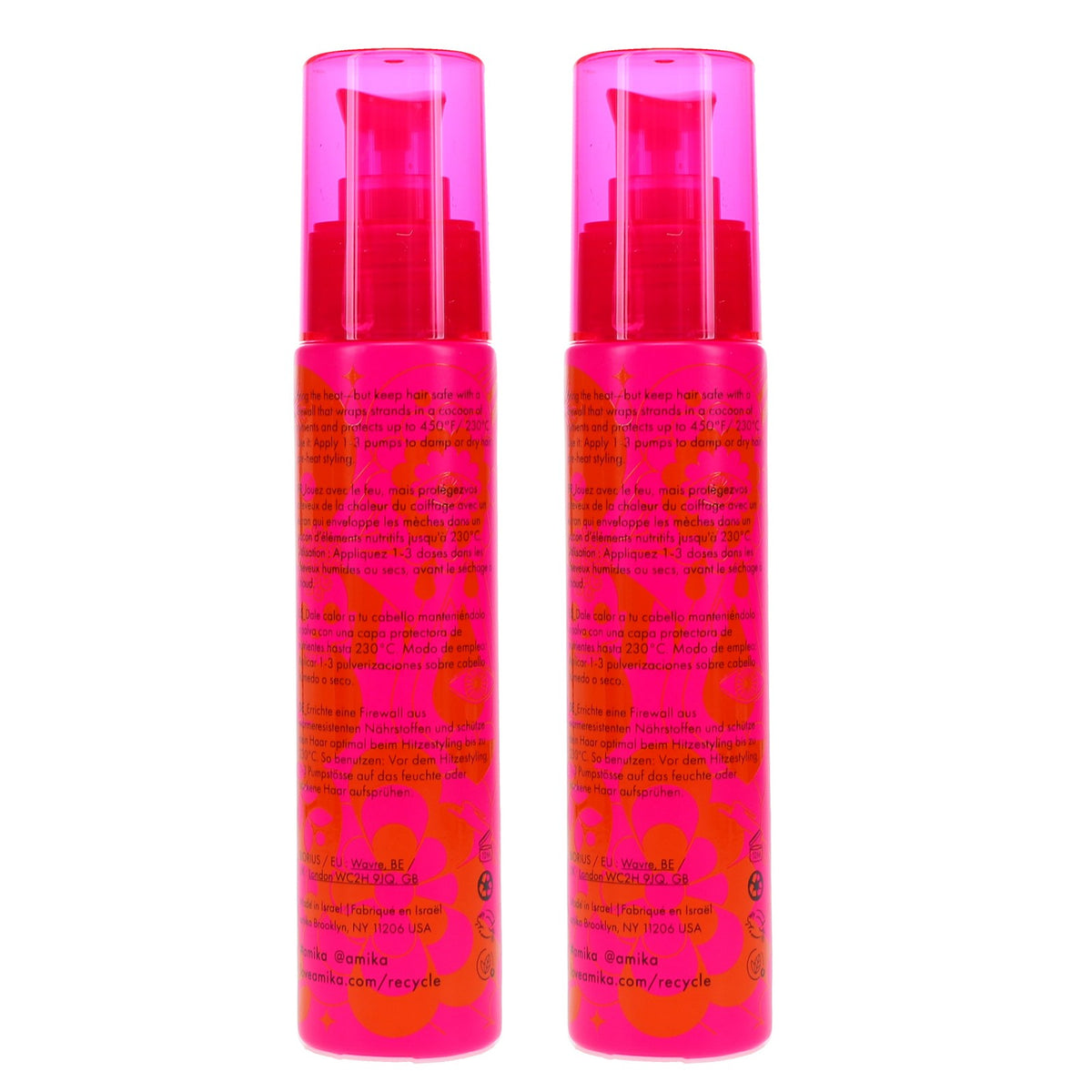 Amika Heat Defense Serum 1.7 oz - Protects Hair from Thermal Damage, 2 Pack