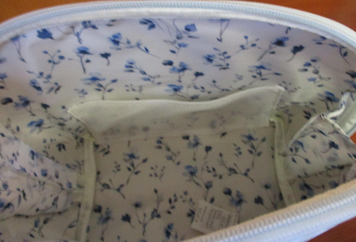 Travel Cosmetic Bag Set with LED Mirror - Blue Woven Makeup Organizer