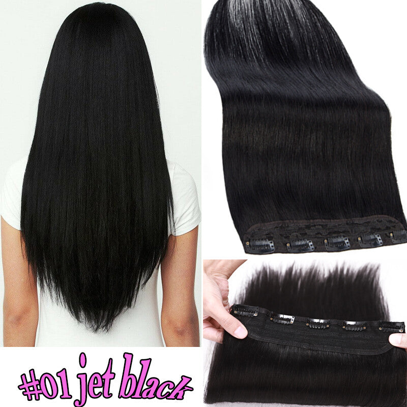 Clip-In Human Hair Extensions Thick & Full Head - Straight or Wavy