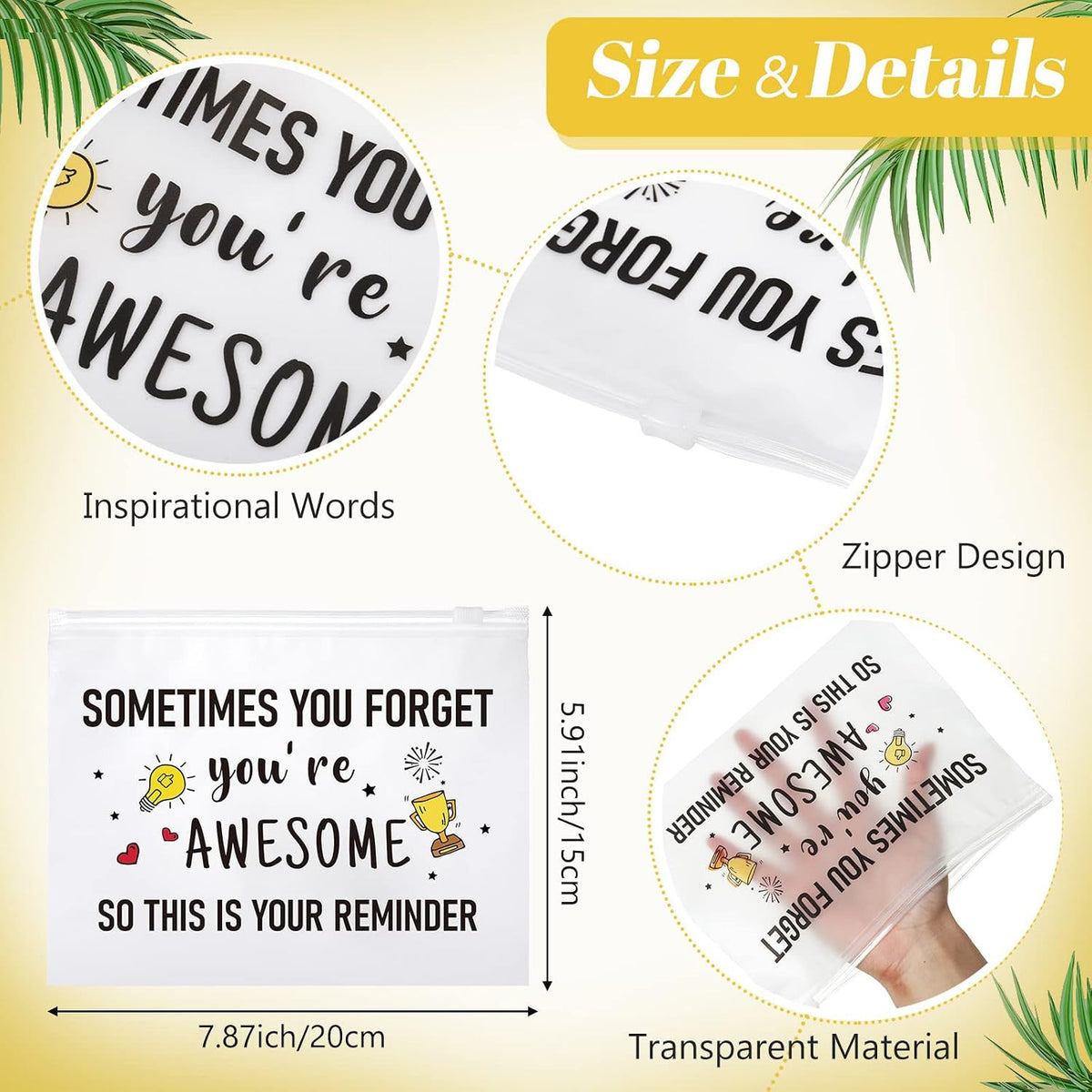 50 Pcs Inspirational Makeup Bags Bulk Waterproof EVA Cosmetic Bags Women Gift