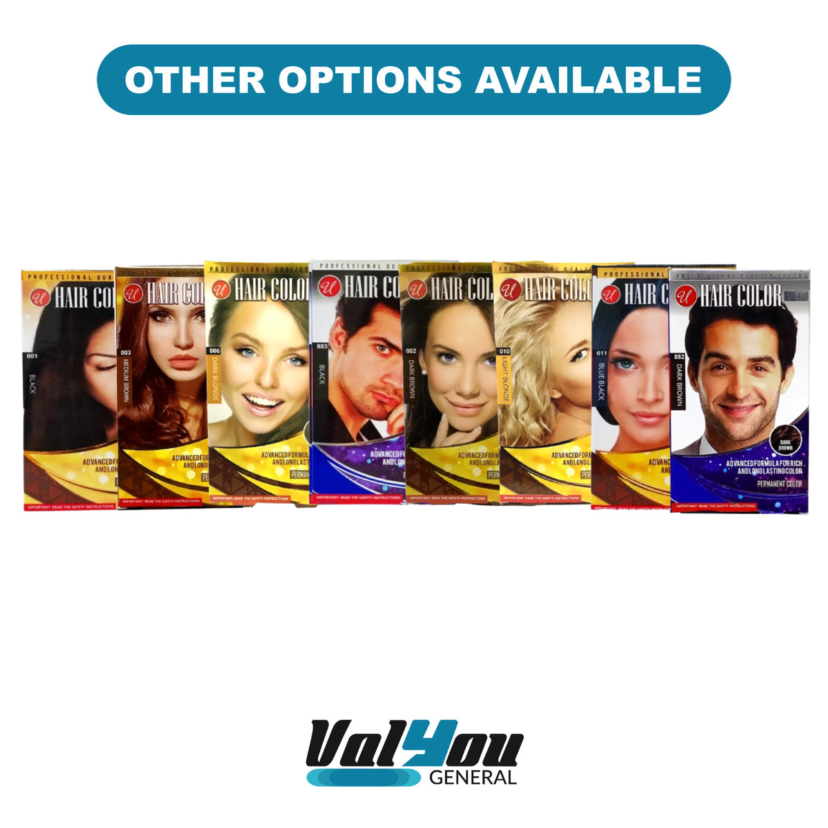 Men's Black Permanent Hair Dye - 12 Pack