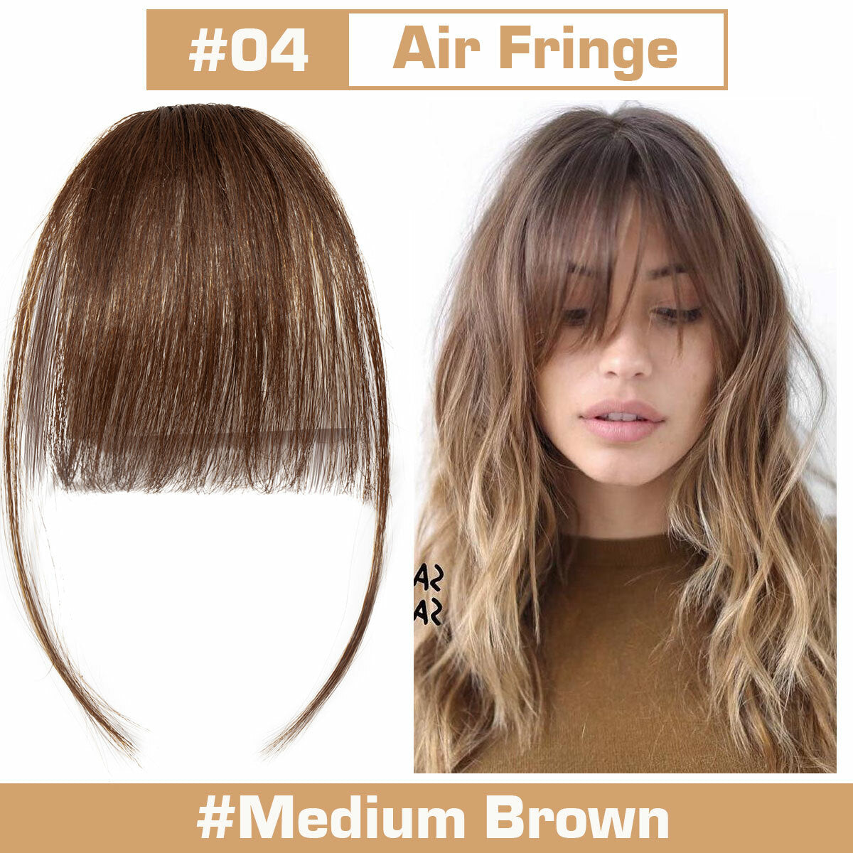 Clip-In Hair Fringes for Thick & Choppy Bangs - Remy Human Hair Extensions