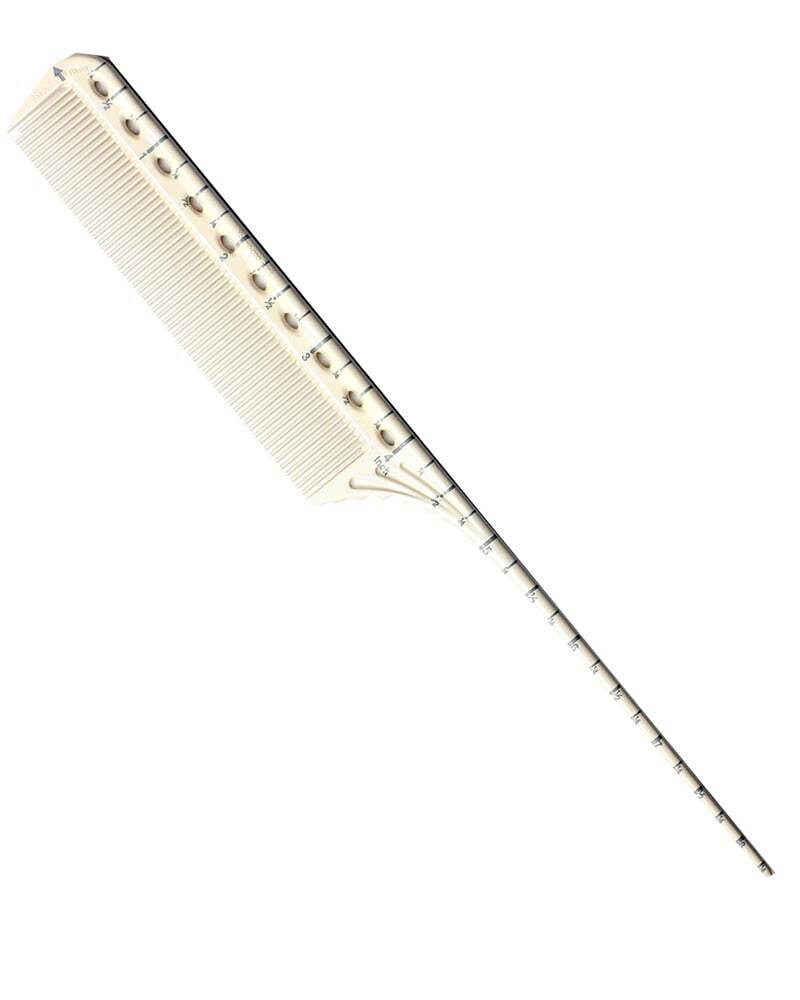 Hair Cutting Guide Comb - Fine Inch Length, White, Made in Japan