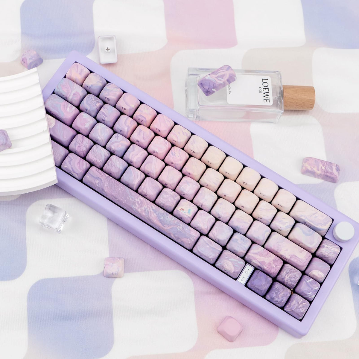 Purple Dye Sub PBT Keycap Set for Mechanical Gaming Keyboard - Round Side Print