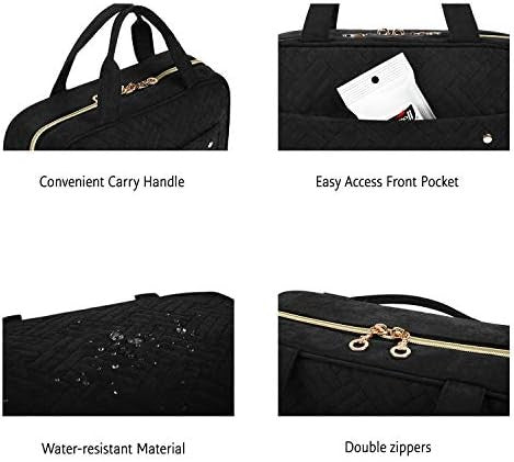 Large Water-Resistant Travel Toiletry Bag with Hanging Hook & Compartments