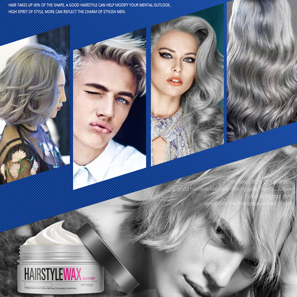 Silver Grey Matte Hair Styling Wax 100g for Short & Casual Hairstyles