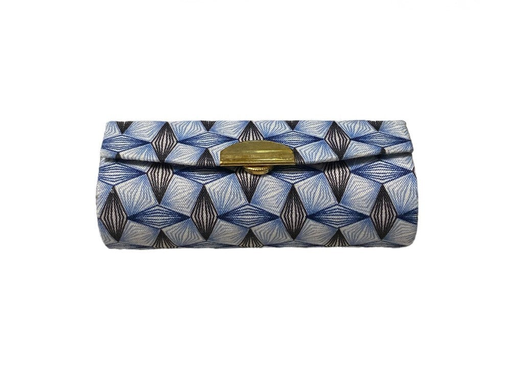 Colorful Diamond Pattern Lipstick Case with Mirror - Compact & Secure