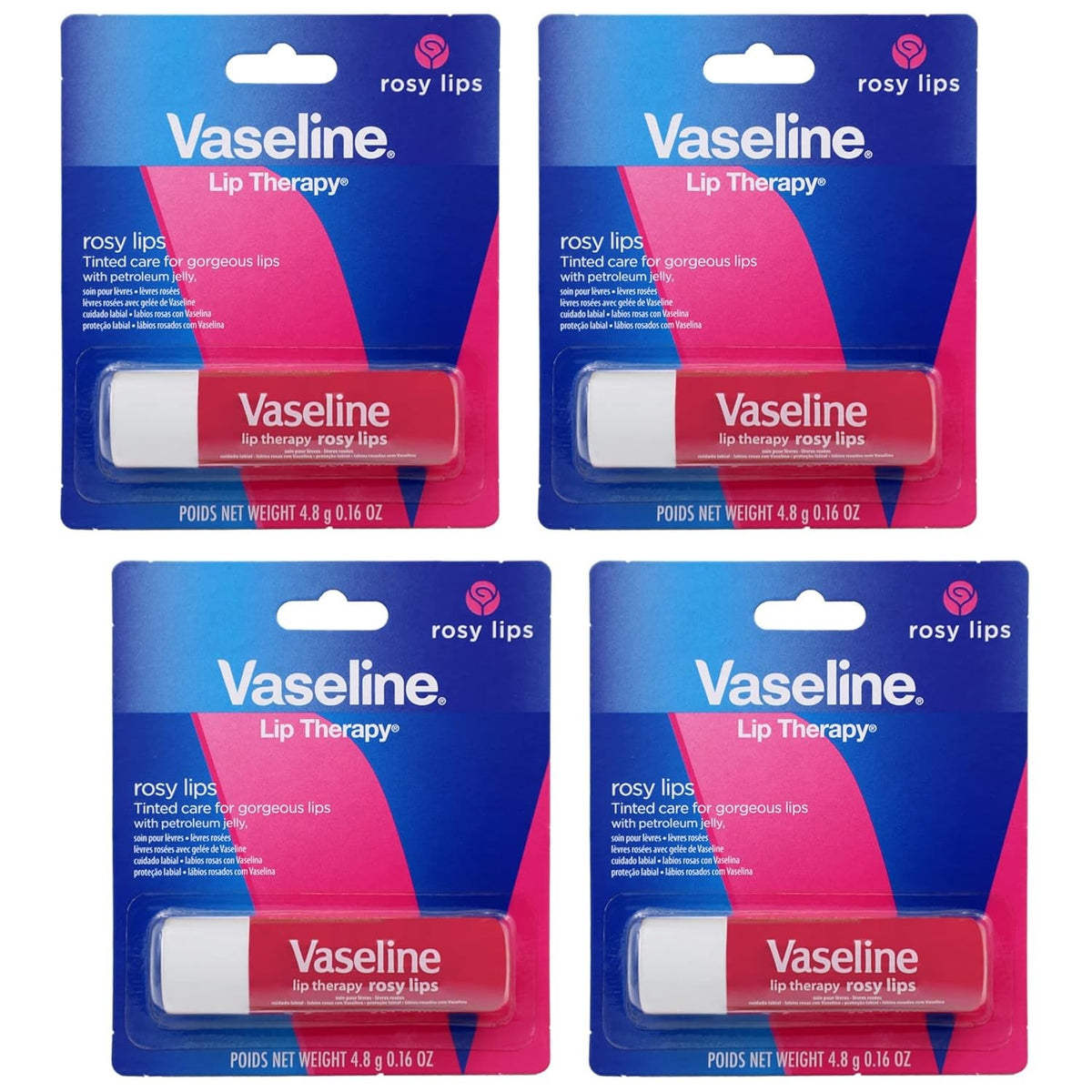 Vaseline Lip Therapy Rosy Lip Balm - Moisturizing Chapped Lip Care, 0.16oz