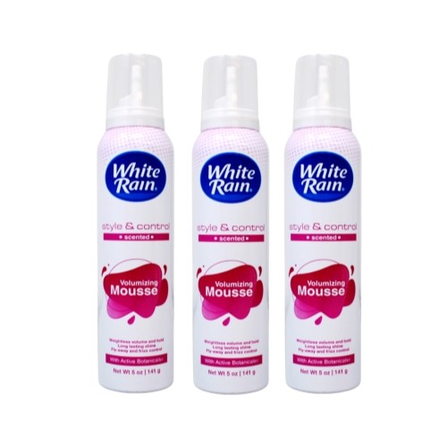 White Rain Volumizing Hair Mousse 5oz - Pack of 3, Adds Body & Shine