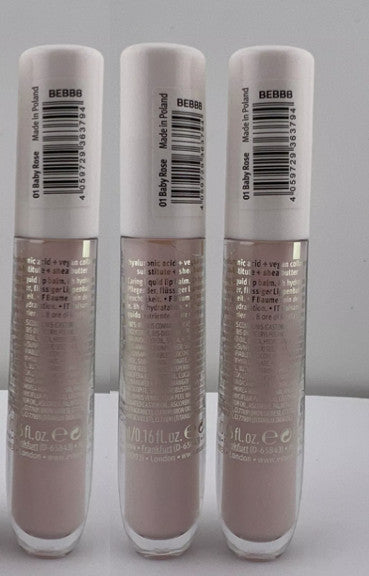 Hydrating Glossy Lip Balm Set - Baby Rose Flavor, 3 Pack