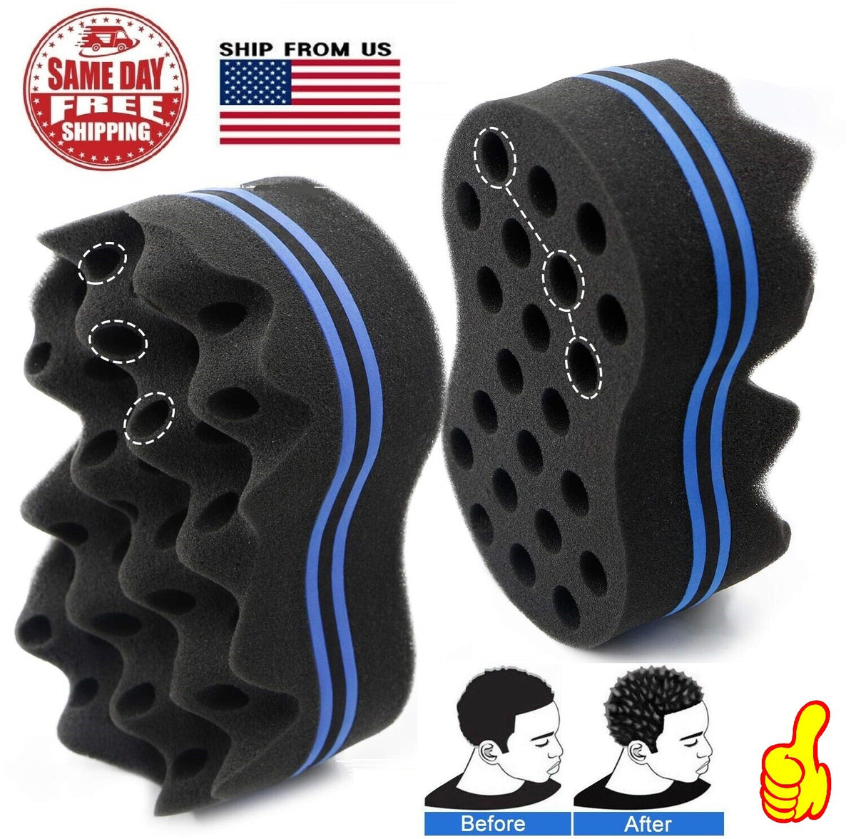 Magic Barber Sponge Brush Twist Hair For Dreadlock Coils Afro Curl