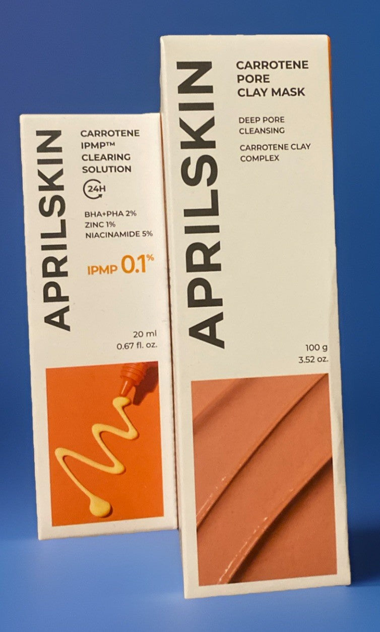 Aprilskin Carrotene Pore Clay Mask & Clearing Solution Set - Face Skincare