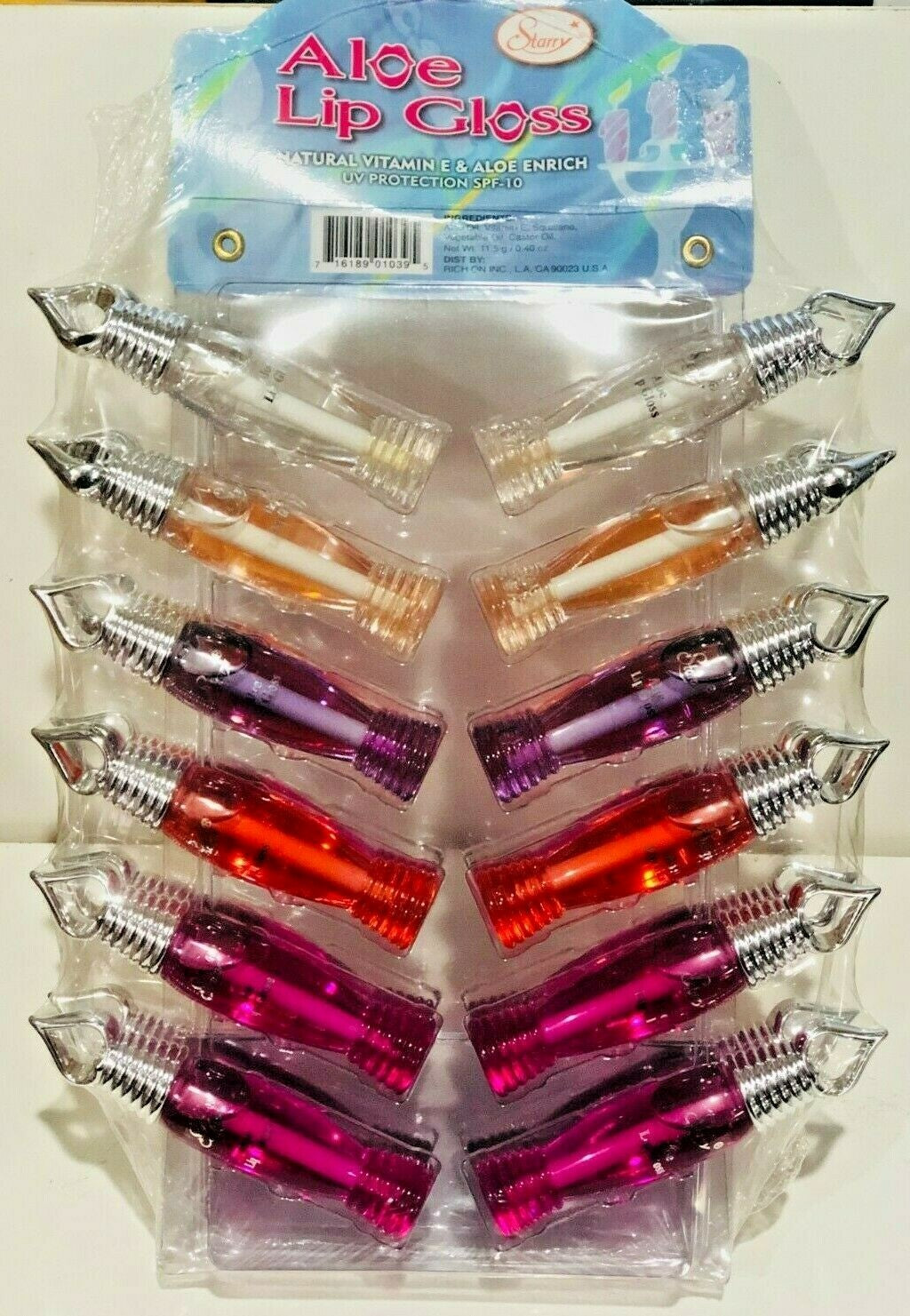 Starry Aloe Lip Gloss with Vitamin E & ALOE Enrich 24 Lip Gloss Set (12+12)