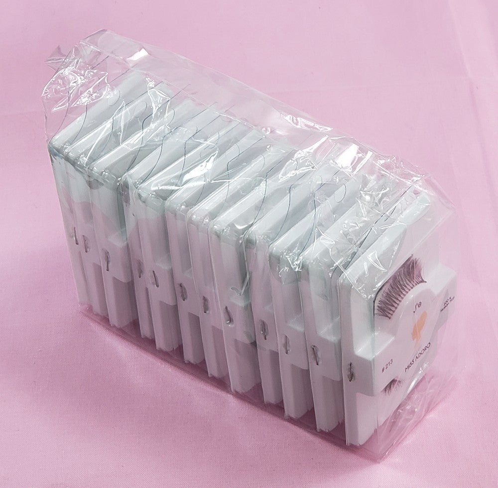 12 Pack Miss Adoro Human Hair Eyelashes Style #213 - Natural Lash Strips