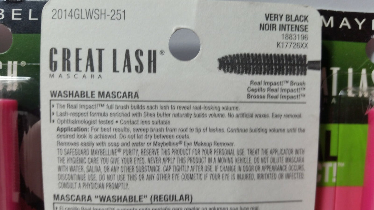 Maybelline Great Lash Real Impact Mascara 5 Pack - Very Black Volume